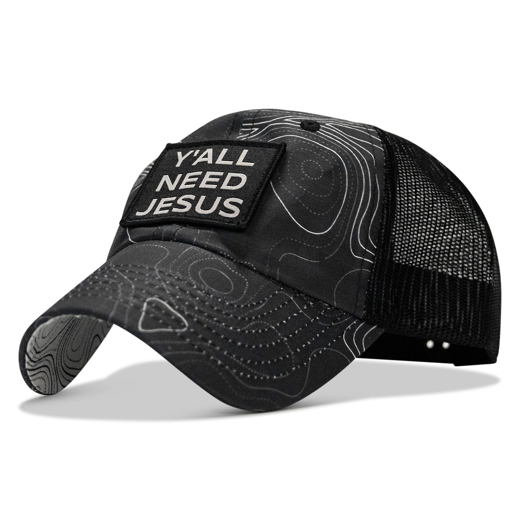 Y'all Need Jesus Patch Tactical Ripstop Mesh Snapback Hat - Image 26
