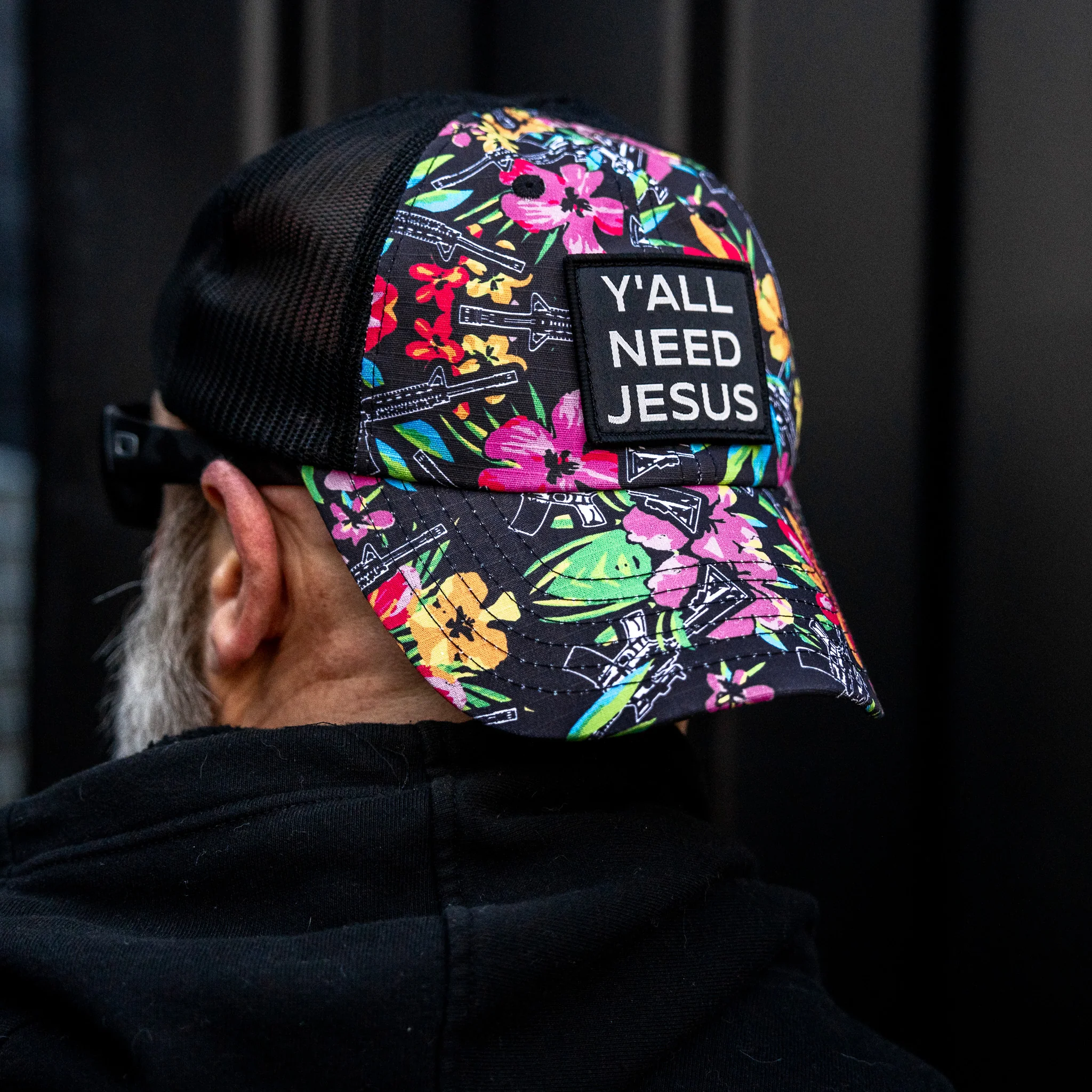 Y'all Need Jesus Patch Tactical Ripstop Mesh Snapback Hat - Image 3