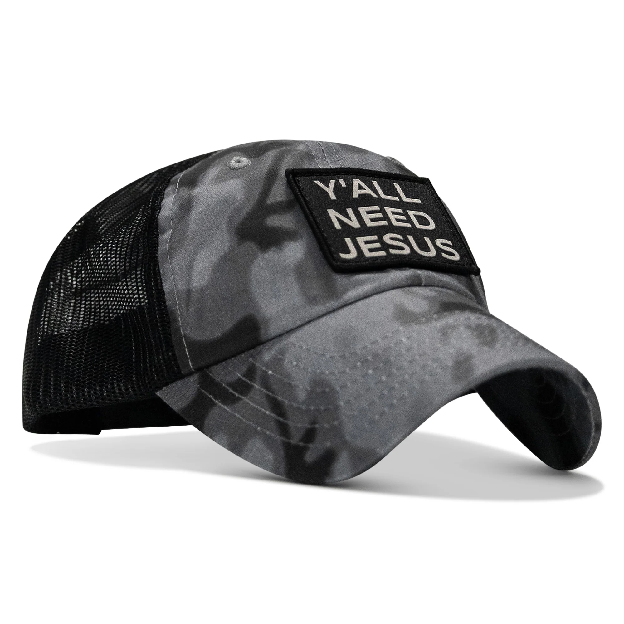 Y'all Need Jesus Patch Tactical Ripstop Mesh Snapback Hat - Image 34
