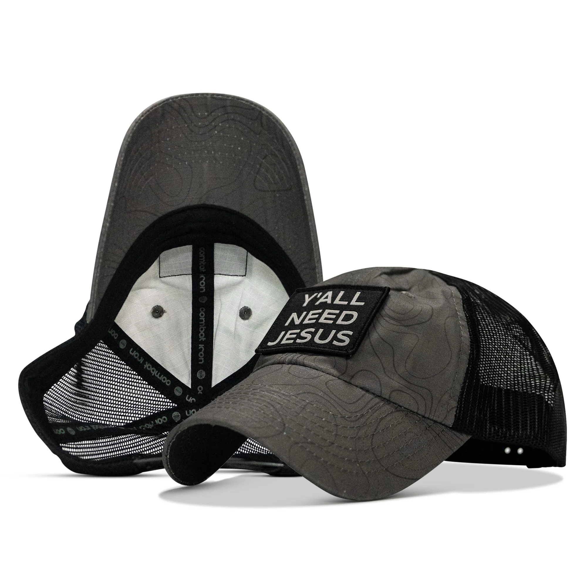 Y'all Need Jesus Patch Tactical Ripstop Mesh Snapback Hat - Image 40