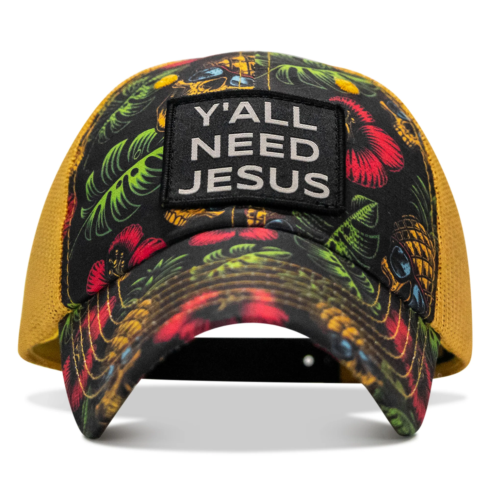 Y'all Need Jesus Patch Tactical Ripstop Mesh Snapback Hat - Image 56