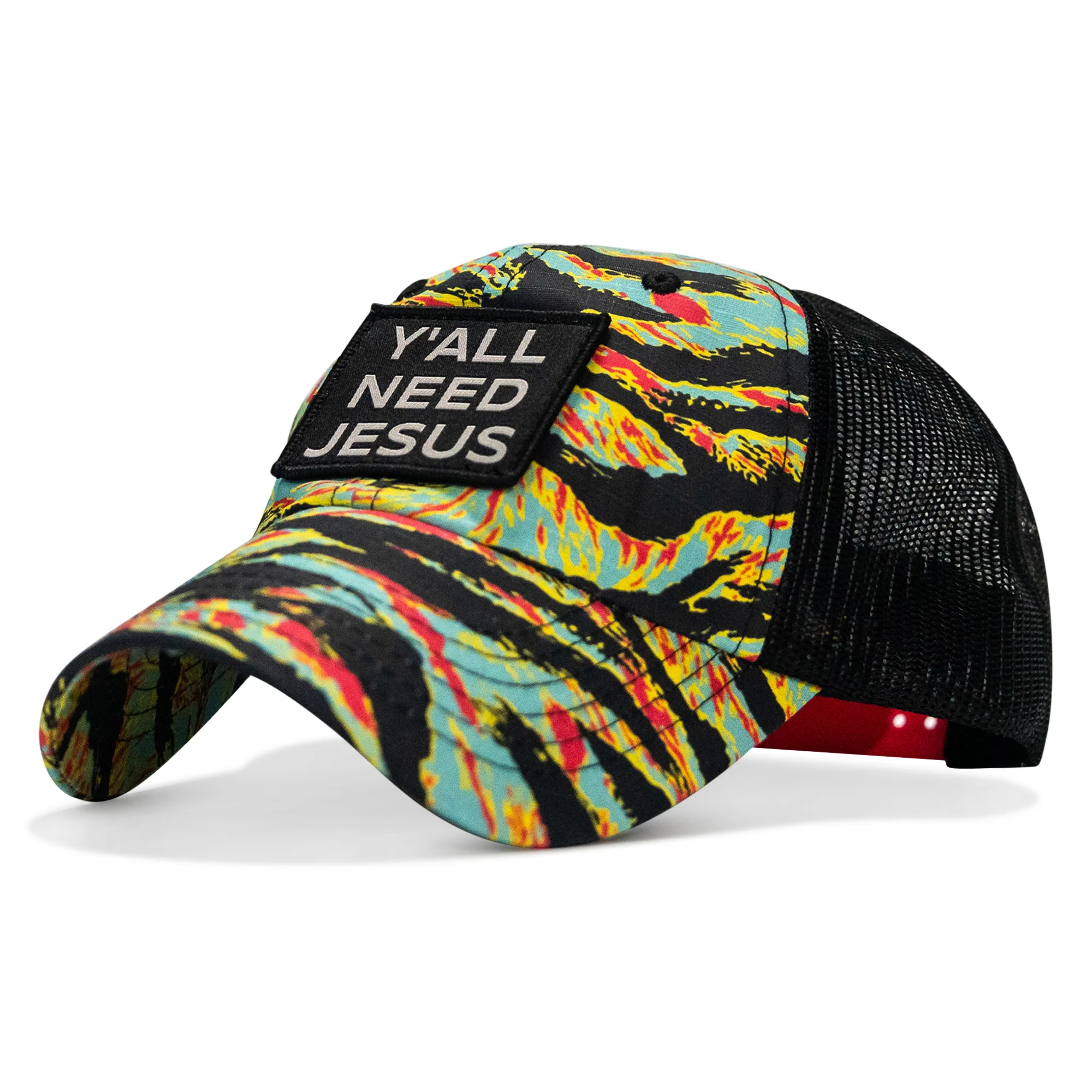 Y'all Need Jesus Patch Tactical Ripstop Mesh Snapback Hat - Image 66